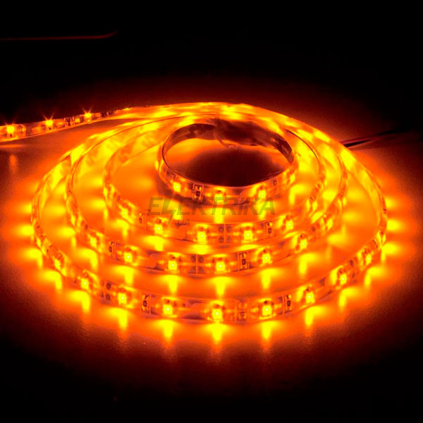 Стрічка світлодіодна LS604/ SANAN LED-RL 60SMD/m 4.8W/m 12V 5m-8-0.22mm жовтий IP65