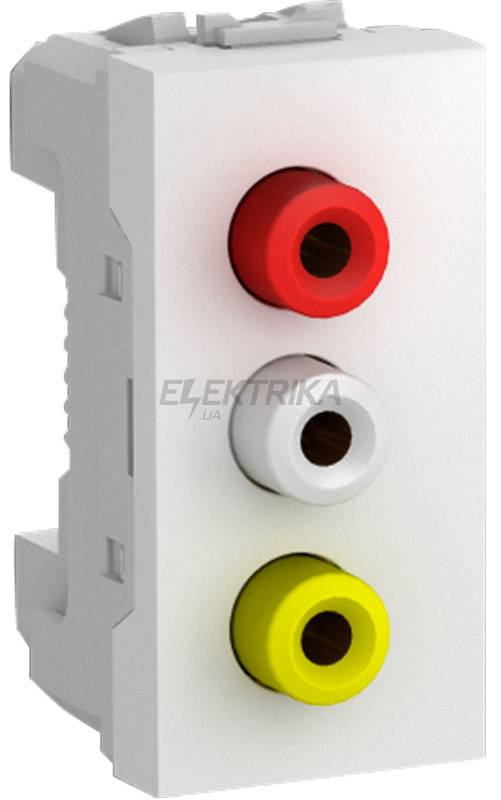 Аудіорозетка Schneider Electric Unica 3 RCA 1 модуль білий (MGU3.431.18)