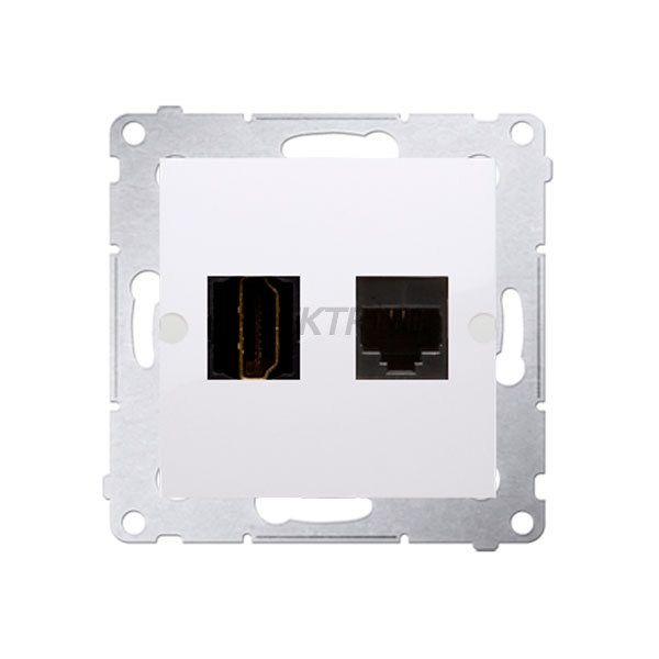 Розетка HDMI + комп'ютерна RJ45 кат.6 Simon 54, білий
