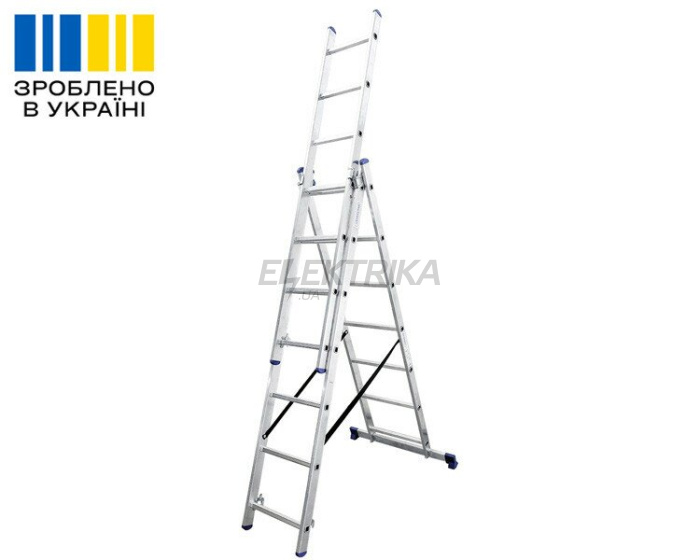 Алюмінієва трьохсекційна драбина TRIOMAX VIRASTAR 3x7 сходинок(VTL037)