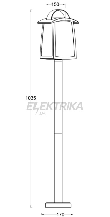 Світильник вуличний стовп LUTEC KELSEY 7273601012 Classic (51022)