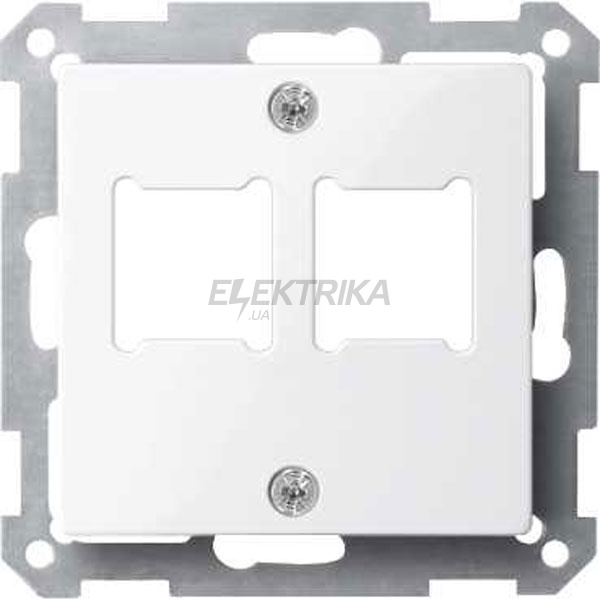 Панель центральна для розетки RJ11/RJ45, 2 поста, активний білий