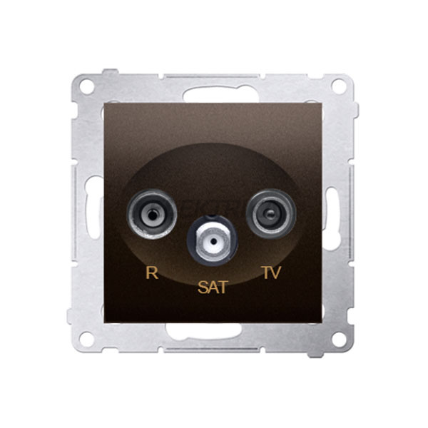 Розетка TV-R-SAT прохідна 10 дБ Simon 54, бронзовий матовий