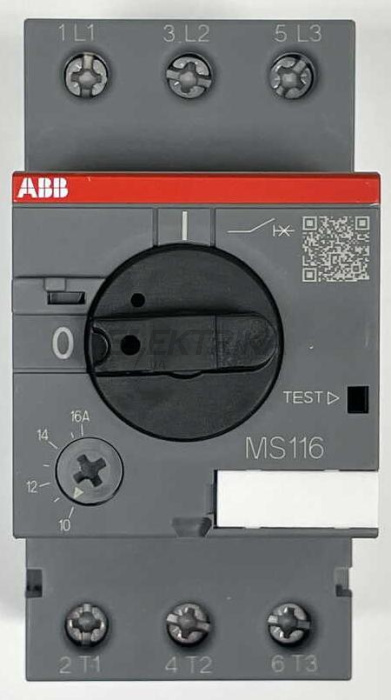 Автомат захисту двигуна ABB MS116-16 (10А-16A) (1SAM250000R1011)