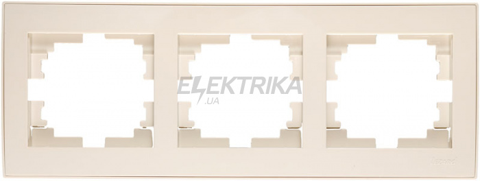 Рамка 3 посту горизонтальна Lezard Rain крем (703-0303-148)