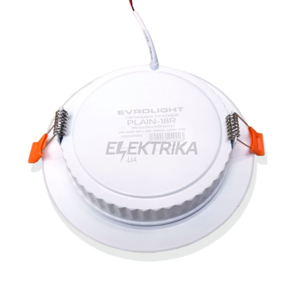 Світильник точковий врізний EVROLIGHT 18Вт коло PLAIN-18R 4200К