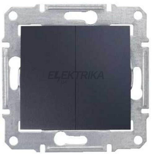 Вимикач двоклавішний Schneider Electric Sedna графіт (SDN0300170)