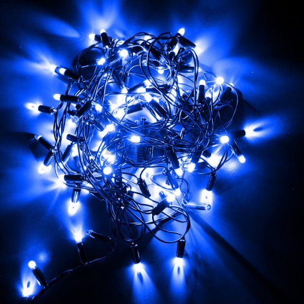 Гірлянда вулична STARLIGHT бахрома синій Flash 75LED IP44 чорний 2x0,7м (000057263)