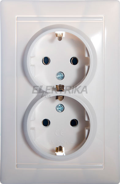 Розетка підвійна 2Р + PE PB16/2-З-Fr-W