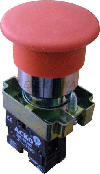 Кнопка "грибок" (d 40 мм) "Стоп" червона XB2-BC42