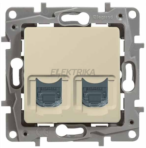 Розетка RJ11+RJ45 кат. 5 UTP, слонова кістка 672352