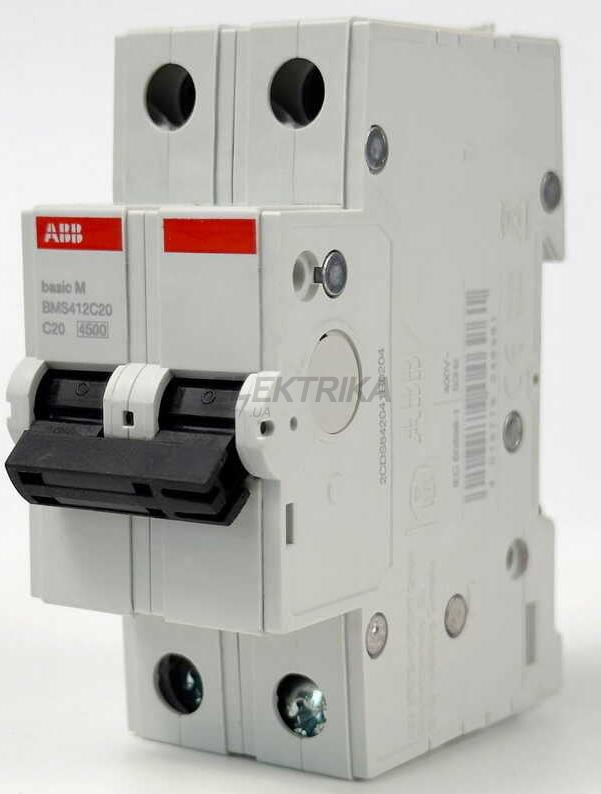 Автоматичний вимикач ABB basic M 2P C20 (2CDS642041R0204)