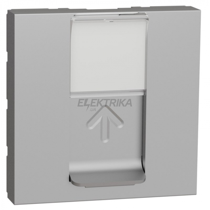 Накладка для розетки RJ45 Schneider Unica New 2 модуля алюмінію (NU941130)