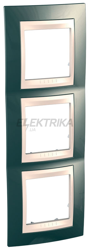 Рамка вертикальна 3 поста Schneider Electric Unica шампань/слонова кістка (MGU6.006V.524)