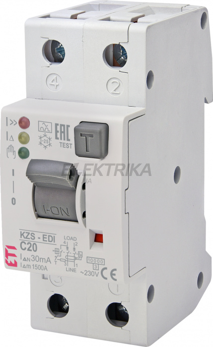 Вимикач (АВДТ) ETI KZS-2M2p EDI A C20/0.03 002172417