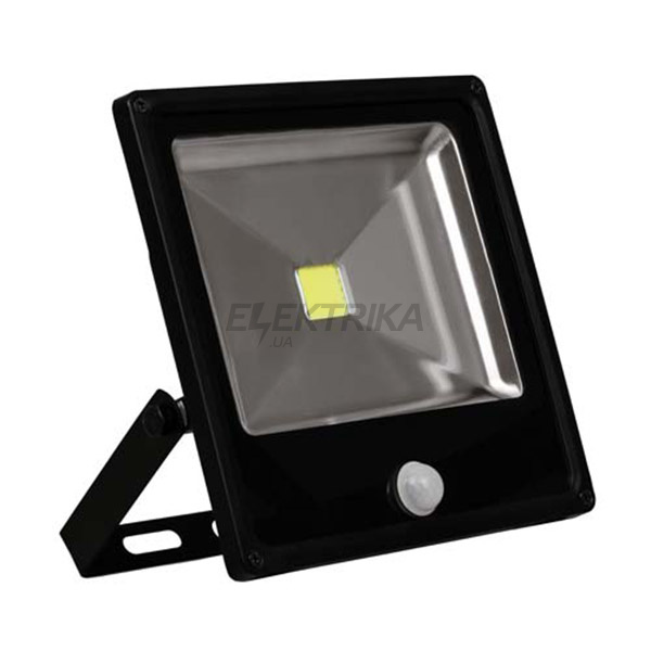 LL-862 1LED 30W білий 6400K(+датчик) 230V (227*221*67mm) Чорний IP 65