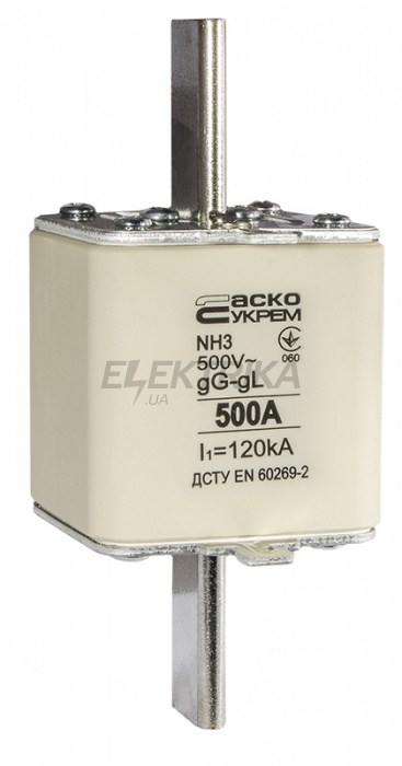 Запобіжник ножовий плавкий АСКО-УКРЕМ NH3 500A gG (A0050010040)