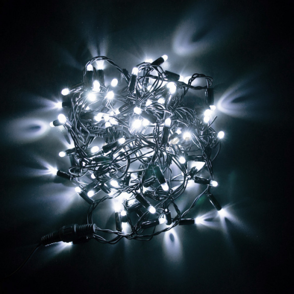 Гірлянда вулична STARLIGHT лінійна білий Flash 200LED IP44 чорний 10м (000057278)