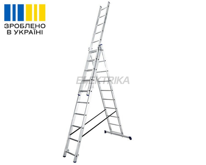 Алюмінієва трьохсекційна драбина TRIOMAX VIRASTAR 3x10 сходинок(VTL310)