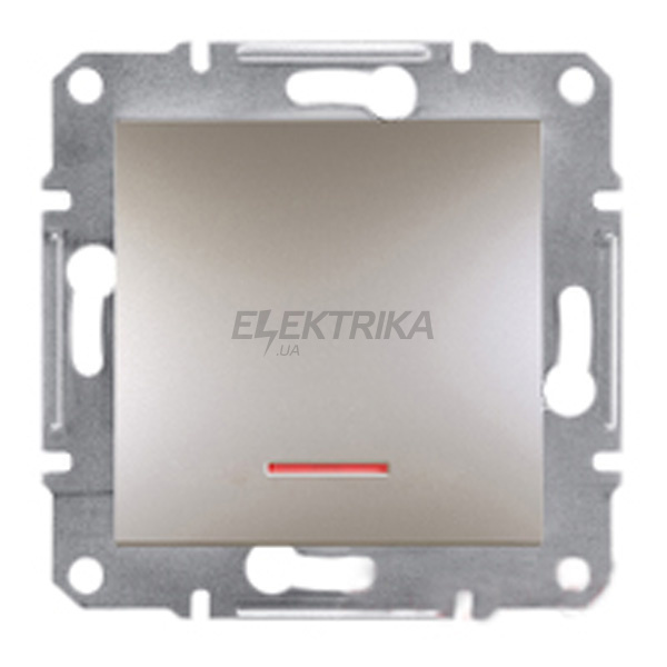 Вимикач кнопковий Schneider Electric Asfora самозатискач з підсвічуванням бронза (EPH1600169)