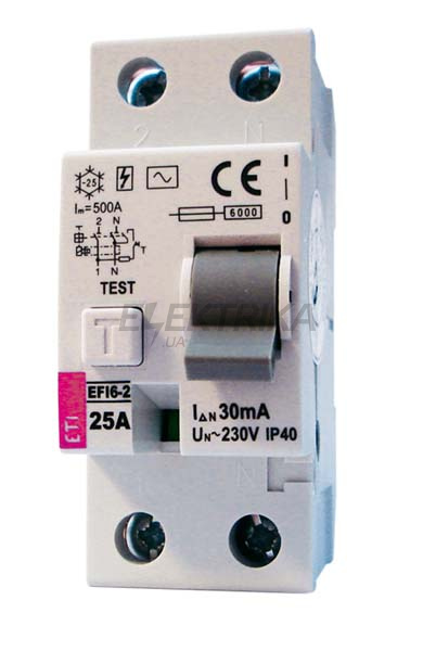 Реле диференціальне (ПЗВ) EFI6-2 40/0,03 AC (6кА)