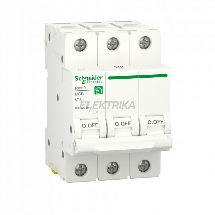 Автоматичний вимикач Schneider Electric RESI9 6kA 3P 16A C R9F12316