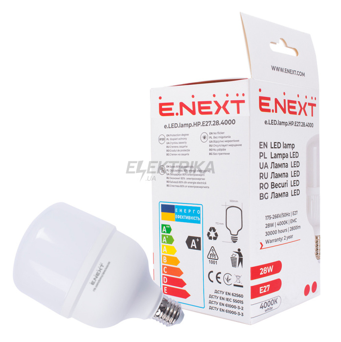 Лампа світлодіодна e.LED.lamp.HP.E27.28.4000 (l0650637)