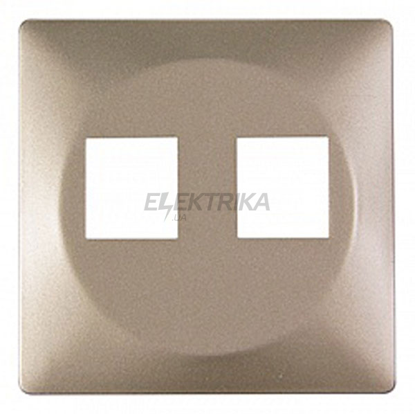 Панель e.lux.16121L.pn.nickel для подвійної розетки під Jack RJ12 або RJ45, "нікель"