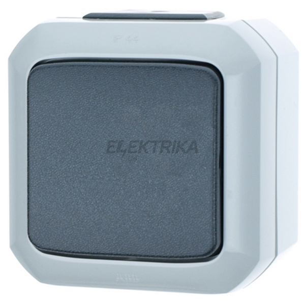 Вимикач 1-клавішний прохідний, IP54, блакитний, Variant+, Elektro-Praga
