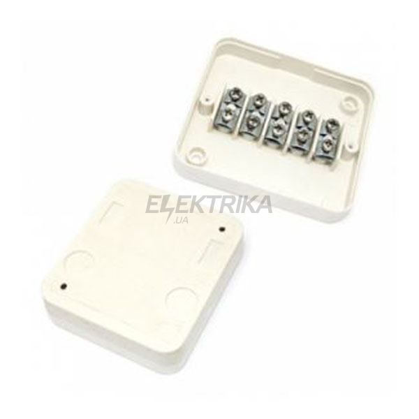 Коробка монтажна e.db.stand.r4.85x85x35K з клемником, 85х85х35 мм, IP 44, Р 4, зовнішня