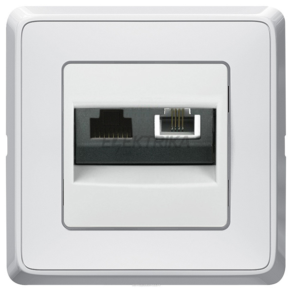 Розетка RJ 45/RJ 11 Кат.6 UTP збірна, білий, Cariva Legrand