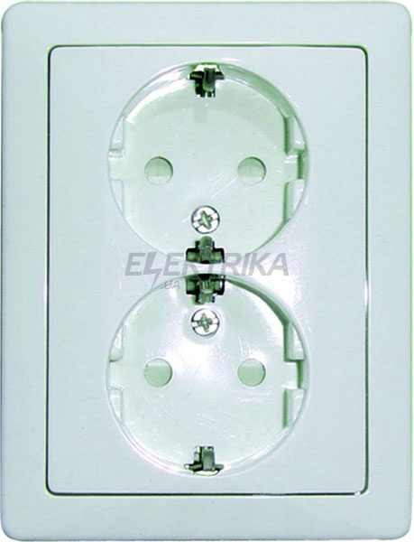 Комплект e.lux.1232L.2gz.aluminium розетки подвійний із з/к SHUKO, "алюміній"