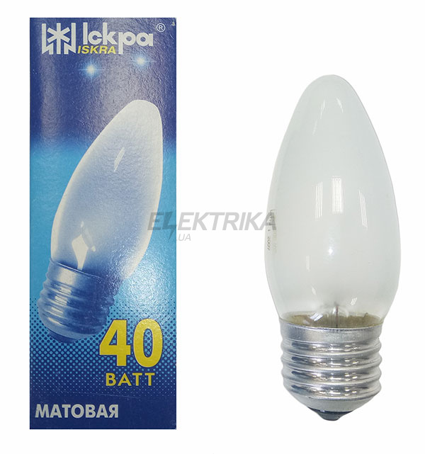 Лампа ЛЗП Іскра B36 230B 40Вт Е27 мат.