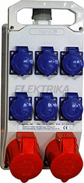 Монтажний набір 2x16A 3P+N+Z 400V, 6x16A 2P+Z 250V