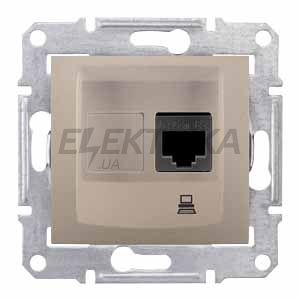 Комп'ютерна розетка RJ45 кат.6 UTP Schneider Electric Sedna титан (SDN4700168)