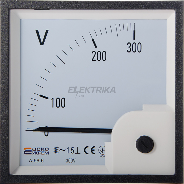 Вольтметр АСКО-УКРЕМ AС 300В 96х96 (A-96-6) (A0190010095)