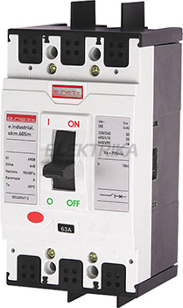 Автоматичний вимикач силовий E.NEXT e.industrial.ukm.60Sm.40, 3р, 40А (i0650005)