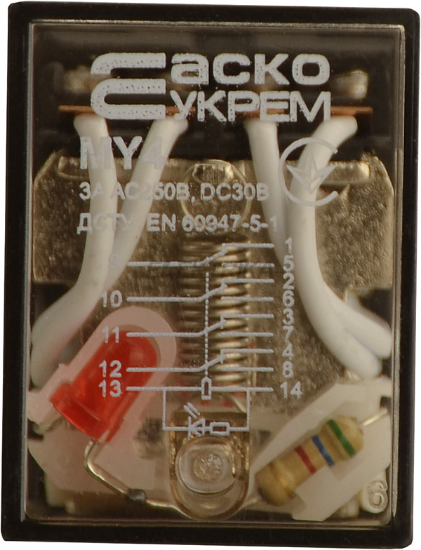 Реле проміжне АСКО-УКРЕМ МY4 (DC 24 V) (A0090010015)