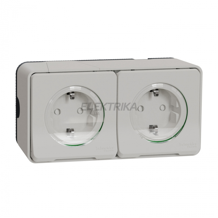 Розетка Schneider Electric Mureva Styl - double socket-outlet - 16A - 2P + E - shutter - white MUR39035