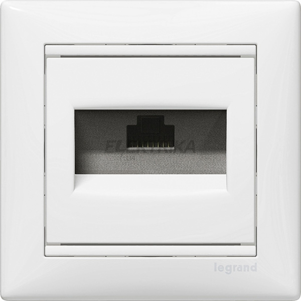 Інформаційна розетка кат.5е, RJ 45 FTP, 2-виходи, білий, без захватів, Valena