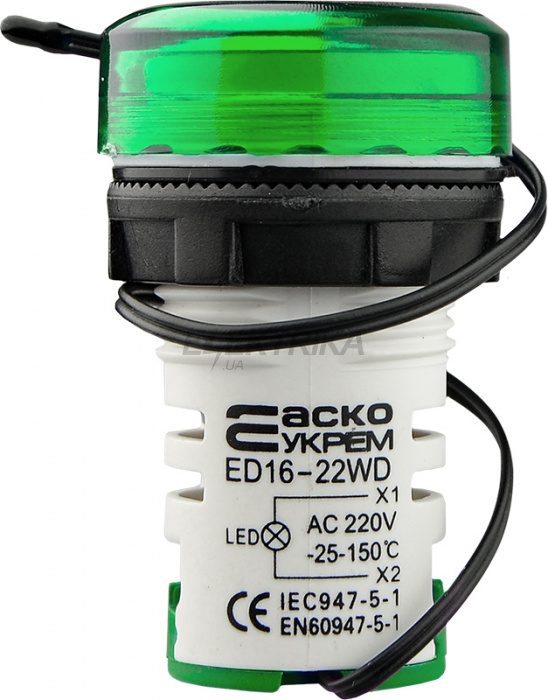 Термометр цифровий АСКО-УКРЕМ ED16-22 WD -25 С - 150 С зелений (A0190010046)