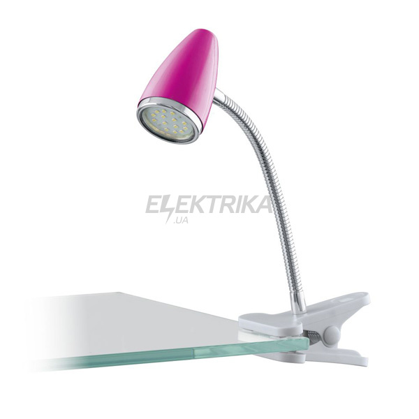 Настільна лампа на прищіпці "Riccio 1" 1х2,5Вт GU10 LED, хром/рожевий, 92931
