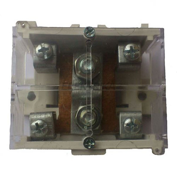 Клемна колодка прохідна e.tc.main.brass.95k, 1х95 мм.кв./4х16 мм.кв., латунний контакт, з кришкою