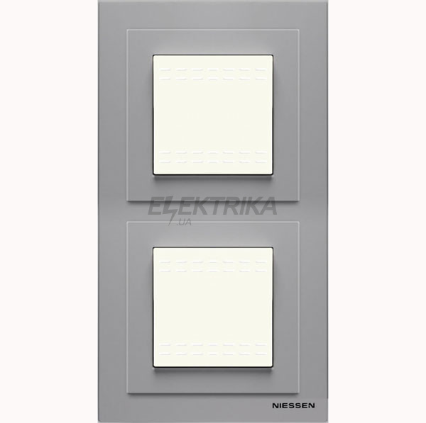 Рамка 2-постова з кришкою Zenit N3272 GR, сірий