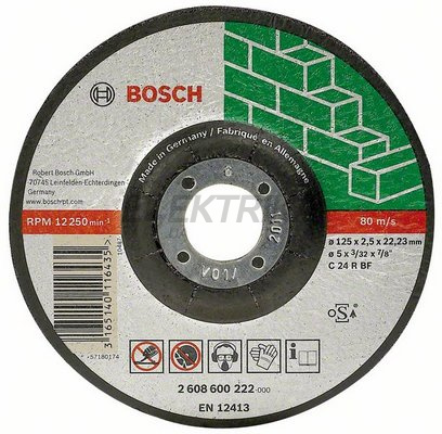 Відрізне коло, вигнуте, по каменю C 24 R BF, 180 мм, 22,23 мм, 3 мм