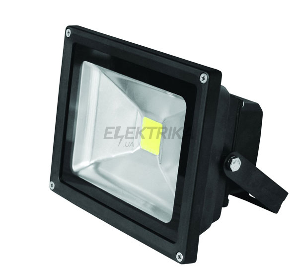 Прожектор світлодіодний EUROELECTRIC COB чорний 20W 6500K classic