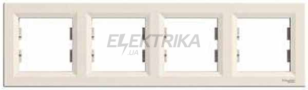 Рамка горизонтальна 4 пости Schneider Electric Asfora кремовий (EPH5800423)