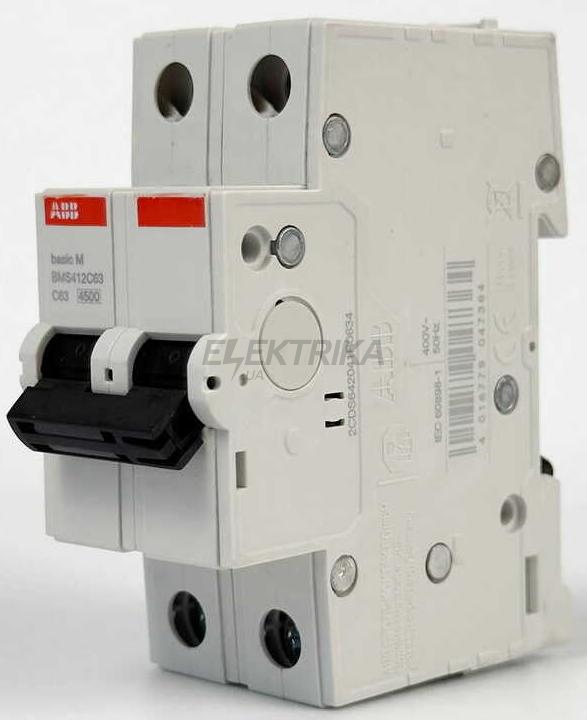Автоматичний вимикач ABB basic M 2P C63 (2CDS642041R0634)