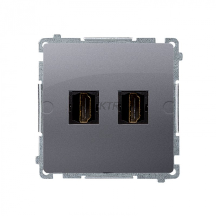 Розетка подвійна HDMI Simon Basic сталь (BMGHDMI2.01/21)