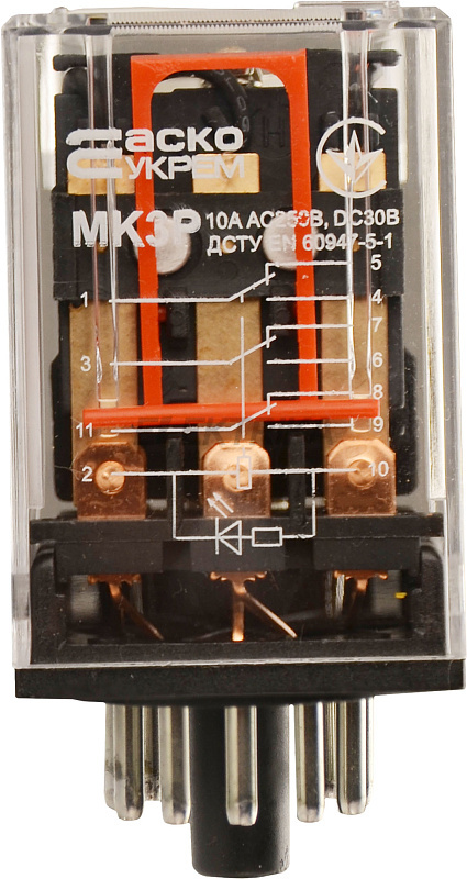 Реле проміжне АСКО-УКРЕМ МK3P (DC 24 V) (A0090010012)